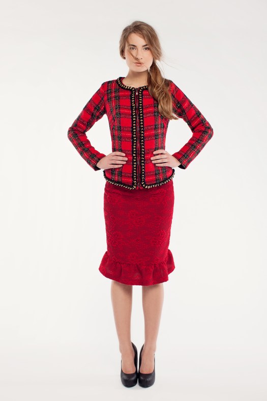 Tartan jakk; punane seelik